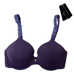 Natori Womens Purple Pure Luxe Custom Coverage Contour Underwire Bra 32D